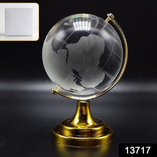 World Map with Golden Stand