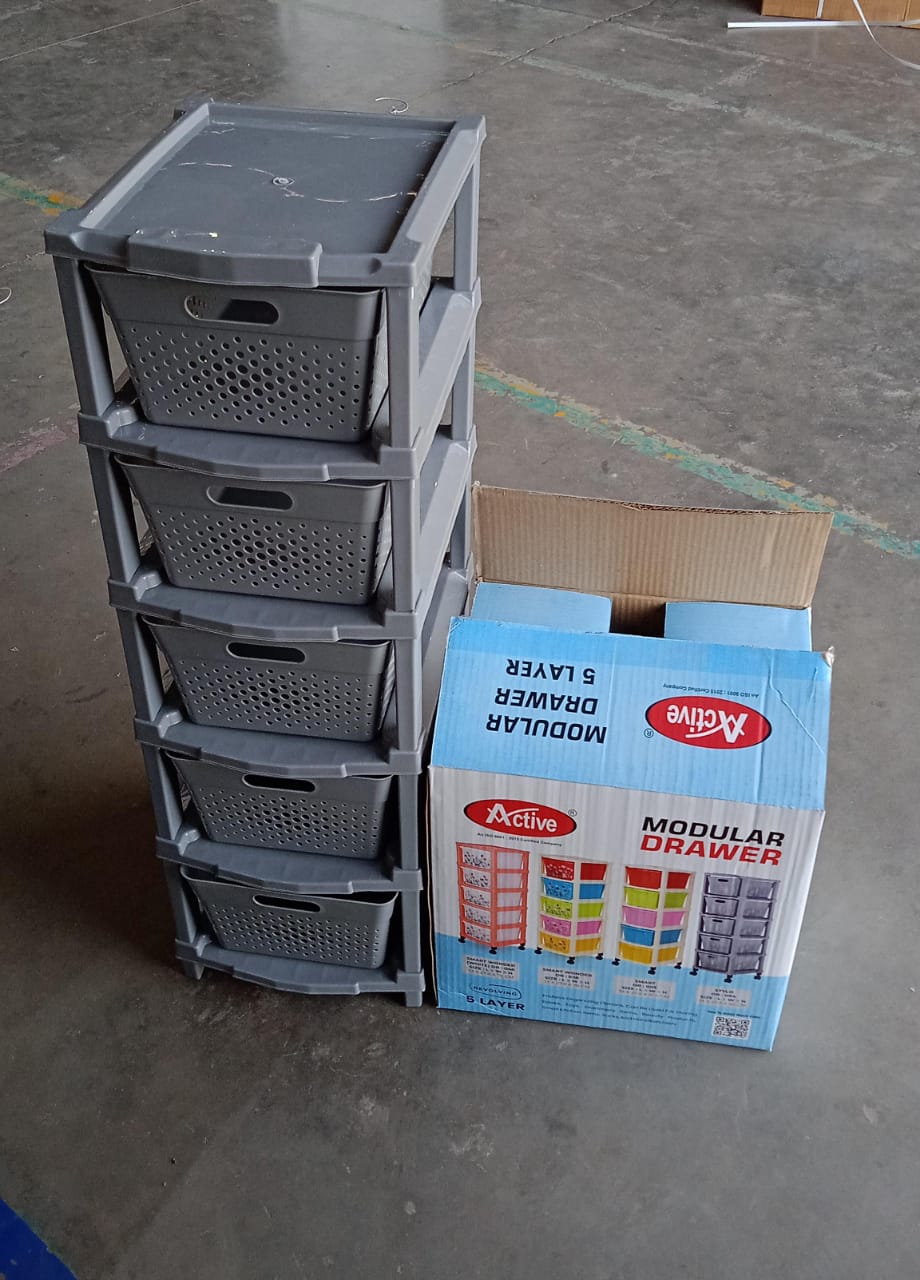 Multi-Purpose Anti-Slip 5 Layer Modular Drawer Storage System (68Γ33 Cm)