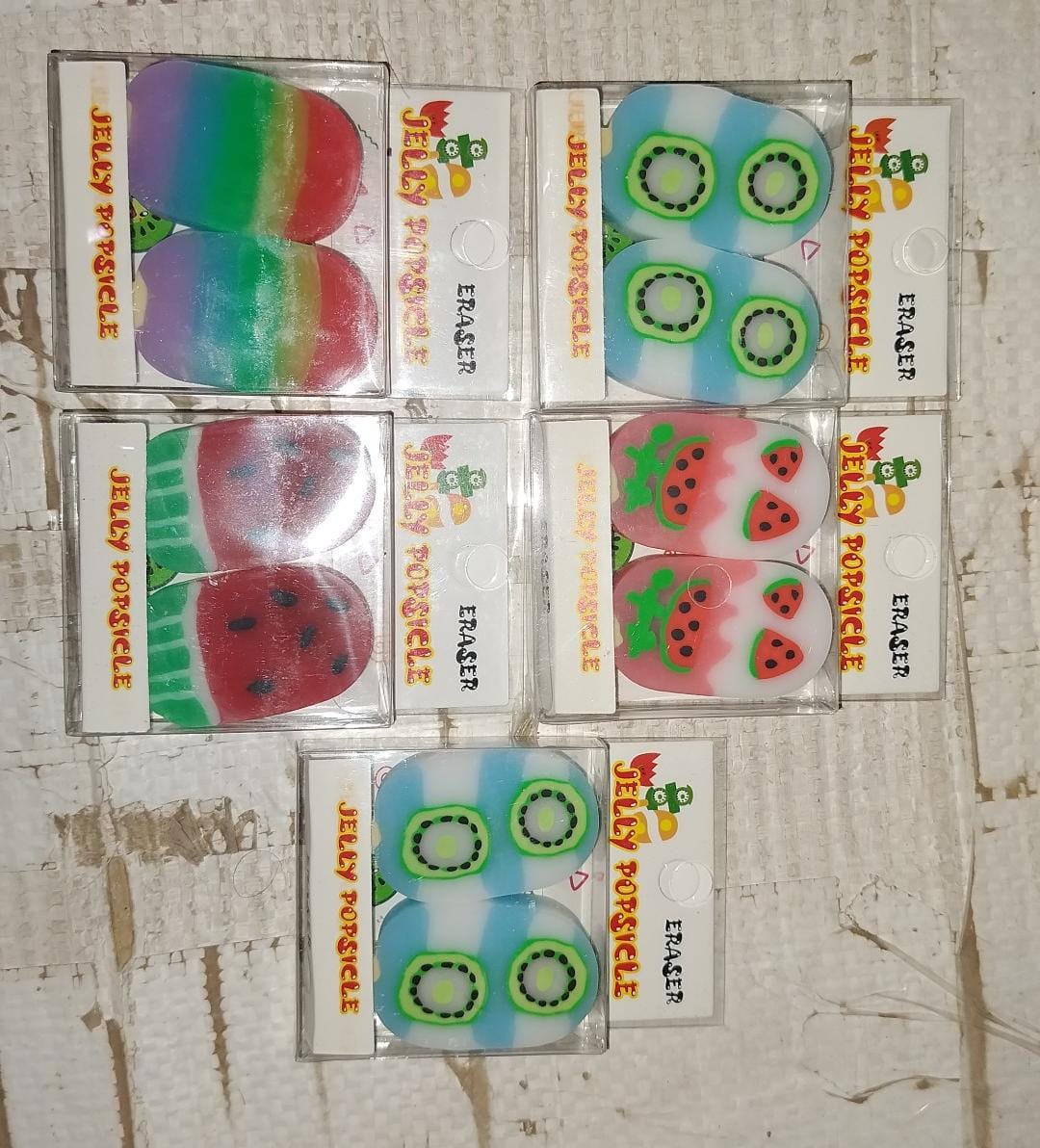 Jelly Popsicle Erasers β Cute & Fancy Mini Erasers for Kids (2 Pc Set, Mix Design)