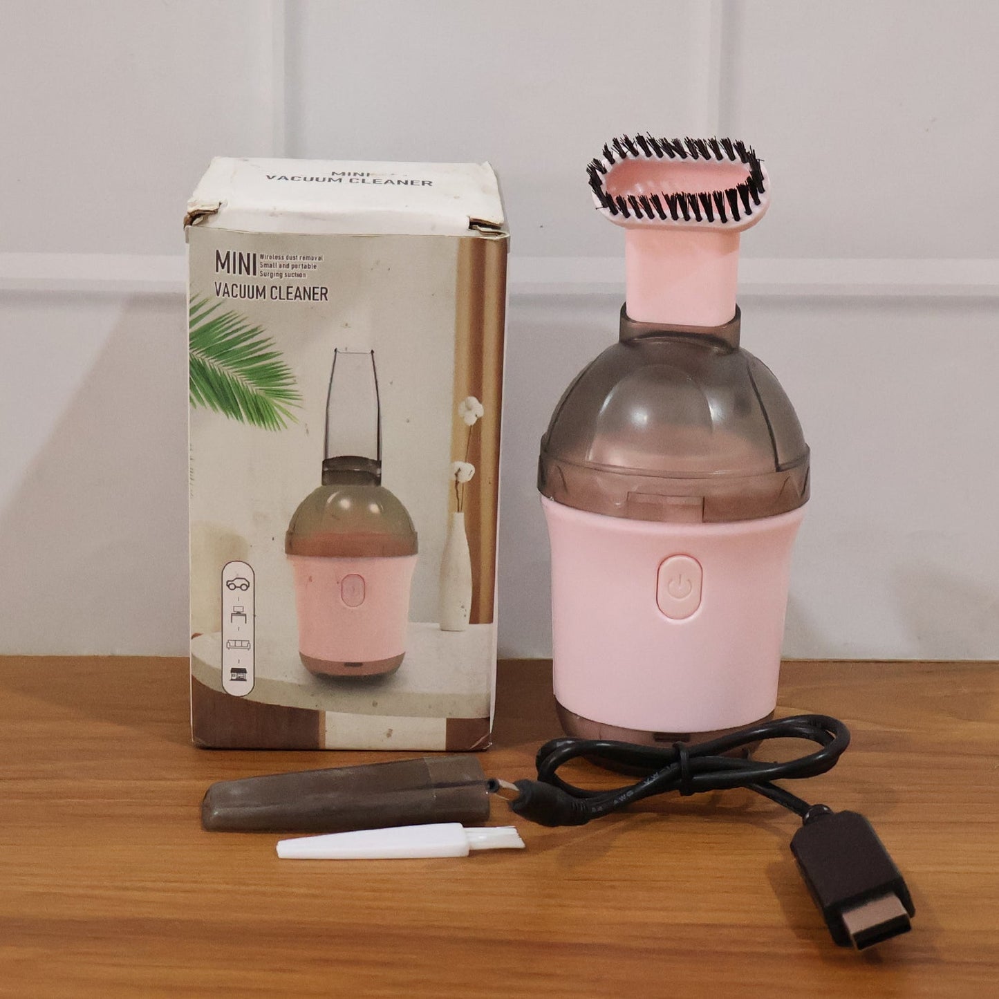 2 in 1 Mini Vacuum Cleaner with Brush Attachment (1 pc)