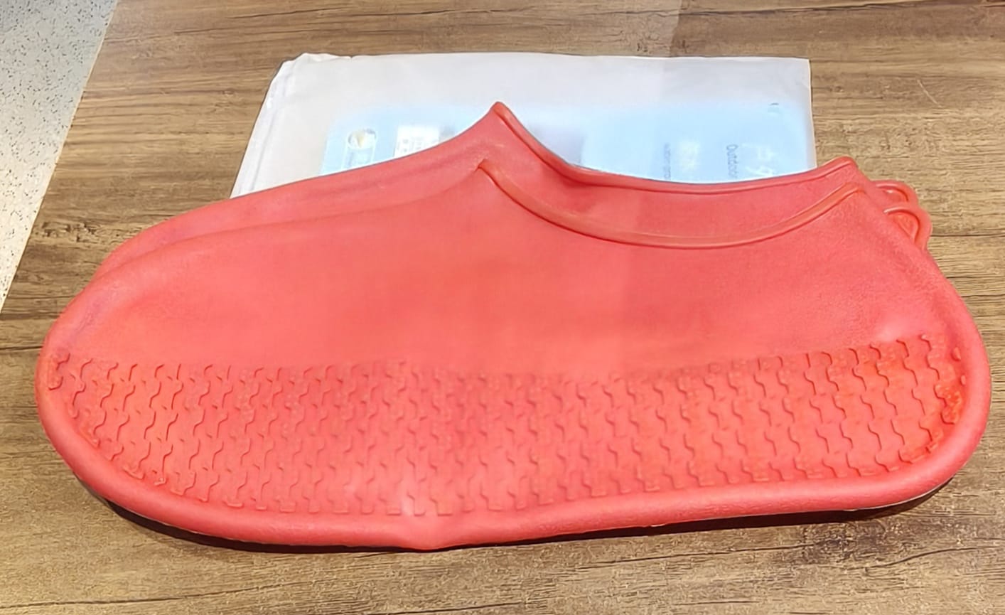 Orange Non-Slip Silicone Rain Reusable Anti skid Waterproof Fordable (1 Pair)