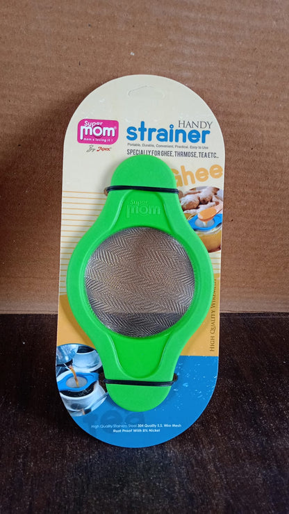 Supermom Stainless Steel Mesh Strainer with Dual Handle Plastic Frame (1 Pc)