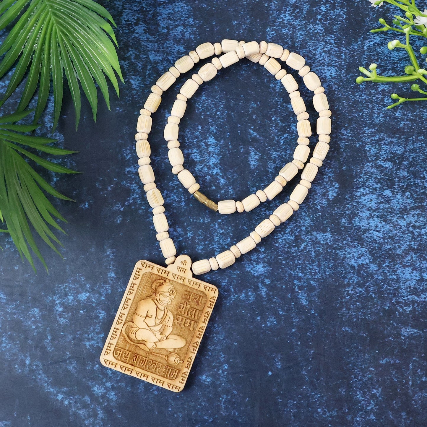 Premium Wooden Hanuman Pendant Mala (1 Pc)