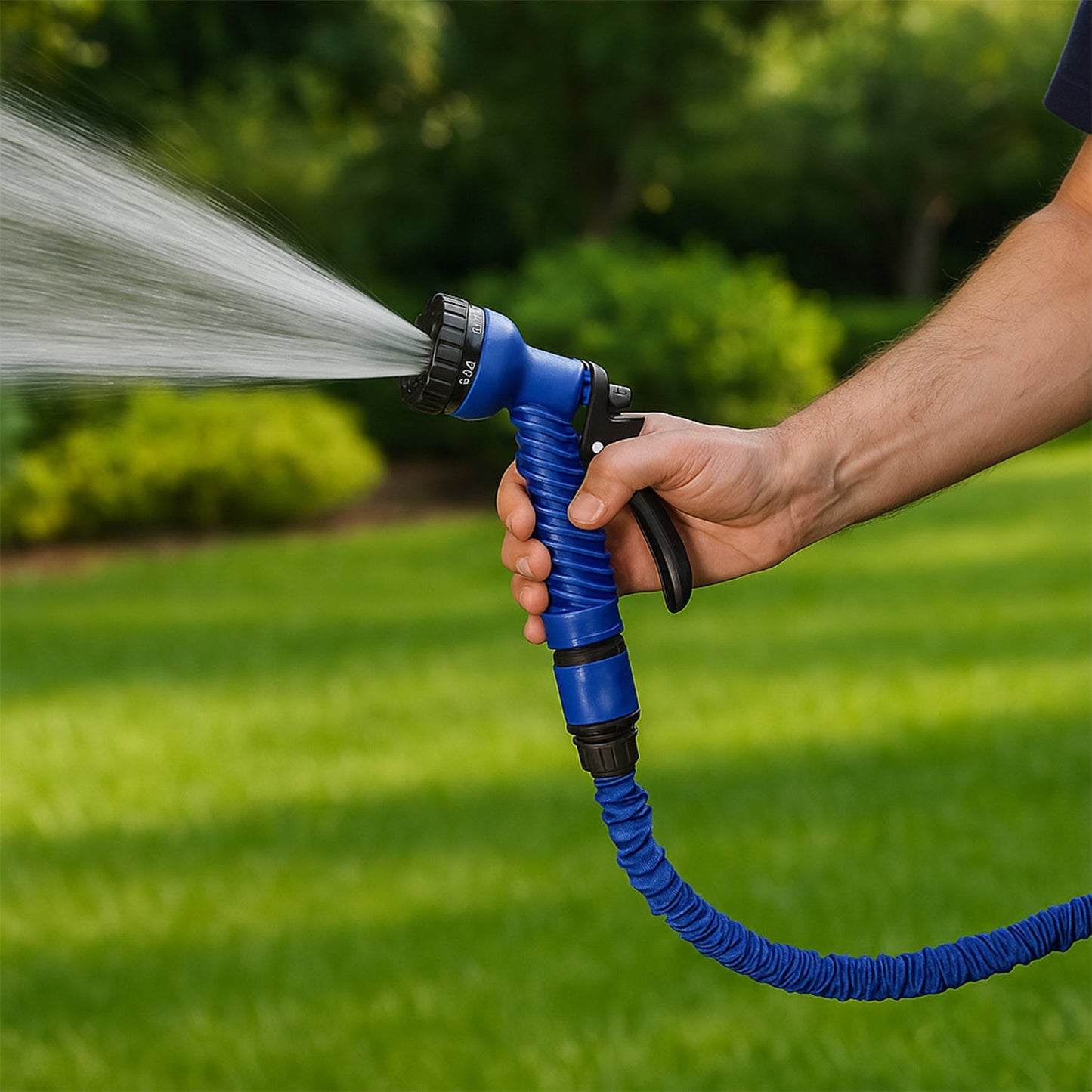 50 Ft Expandable Hose Pipe Nozzle For Garden Wash Car Bike With Spray Gun