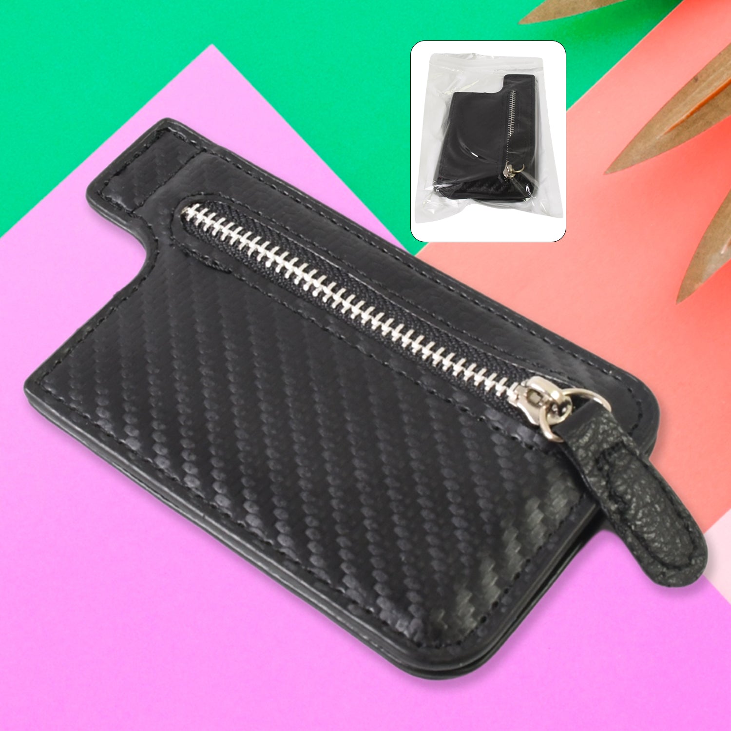 Black Adhesive Card Phone Holder