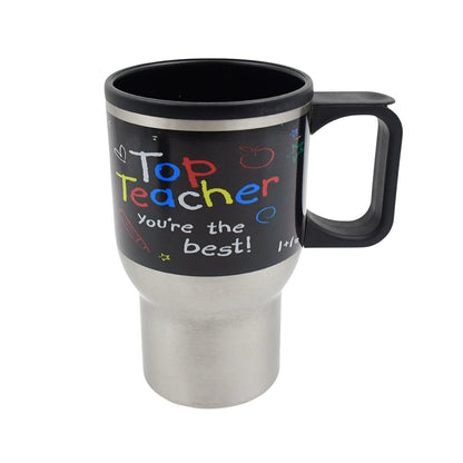 Stainless Steel Insulated Travel Mug - Double-Walled Vacuum Cup Lid & Handle, Tumbler