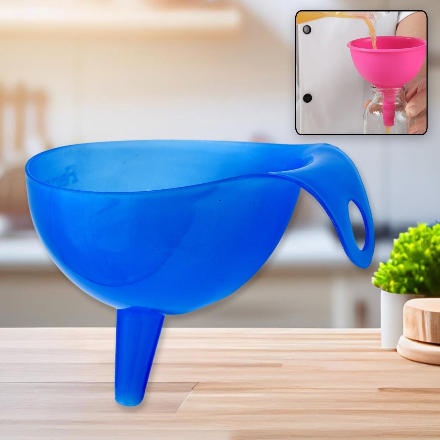 Plastic Funnel for Pouring Oil Sauce Water Juice Cooking Small Food Grains  1 Pc