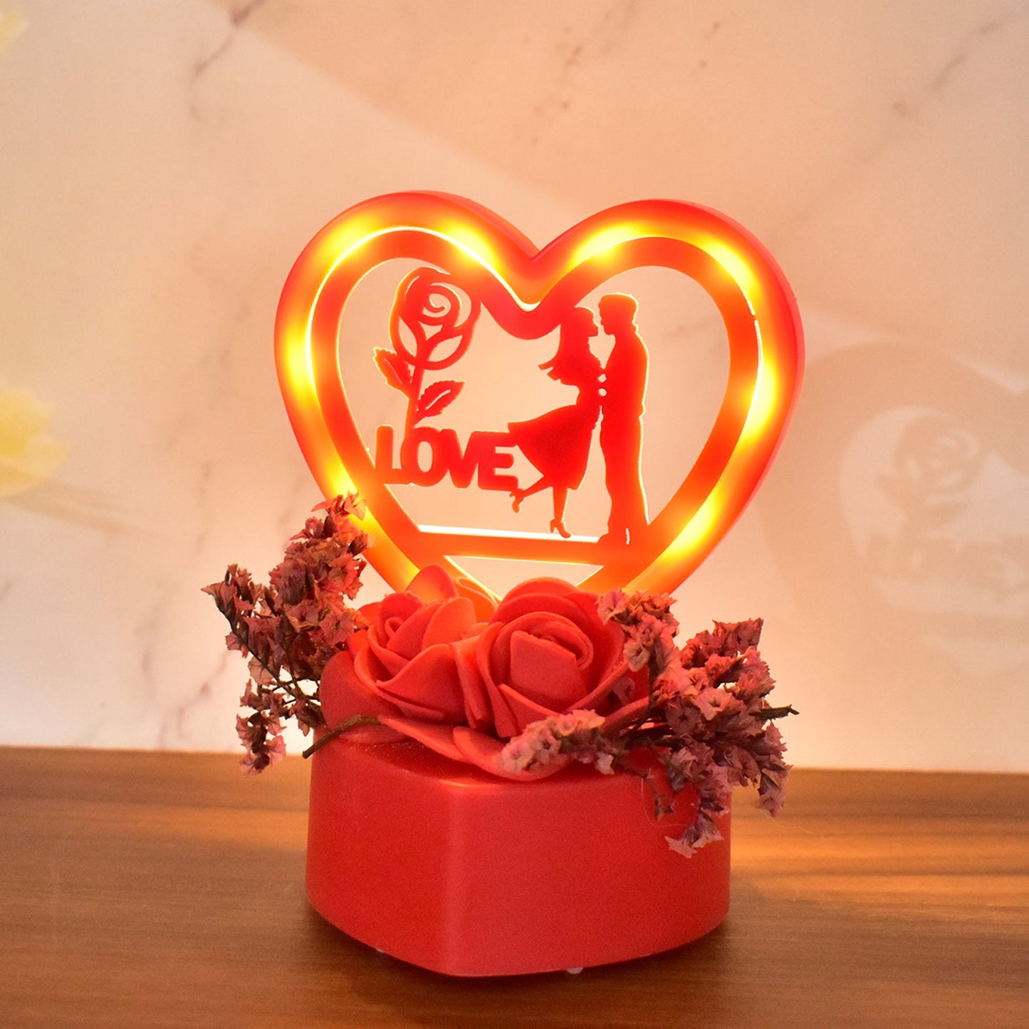 Heart-Shaped Love Couple Ornament