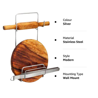 Chakla, Belan, Chimta Stand Multi-Purpose Rack for Kitchen (1 Pc )