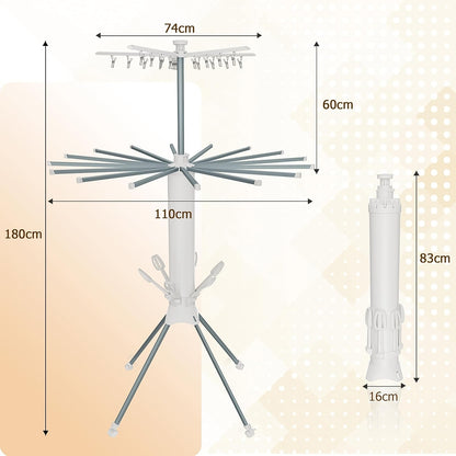 Multi-Layer Foldable Clothes Drying Rack With Wheels