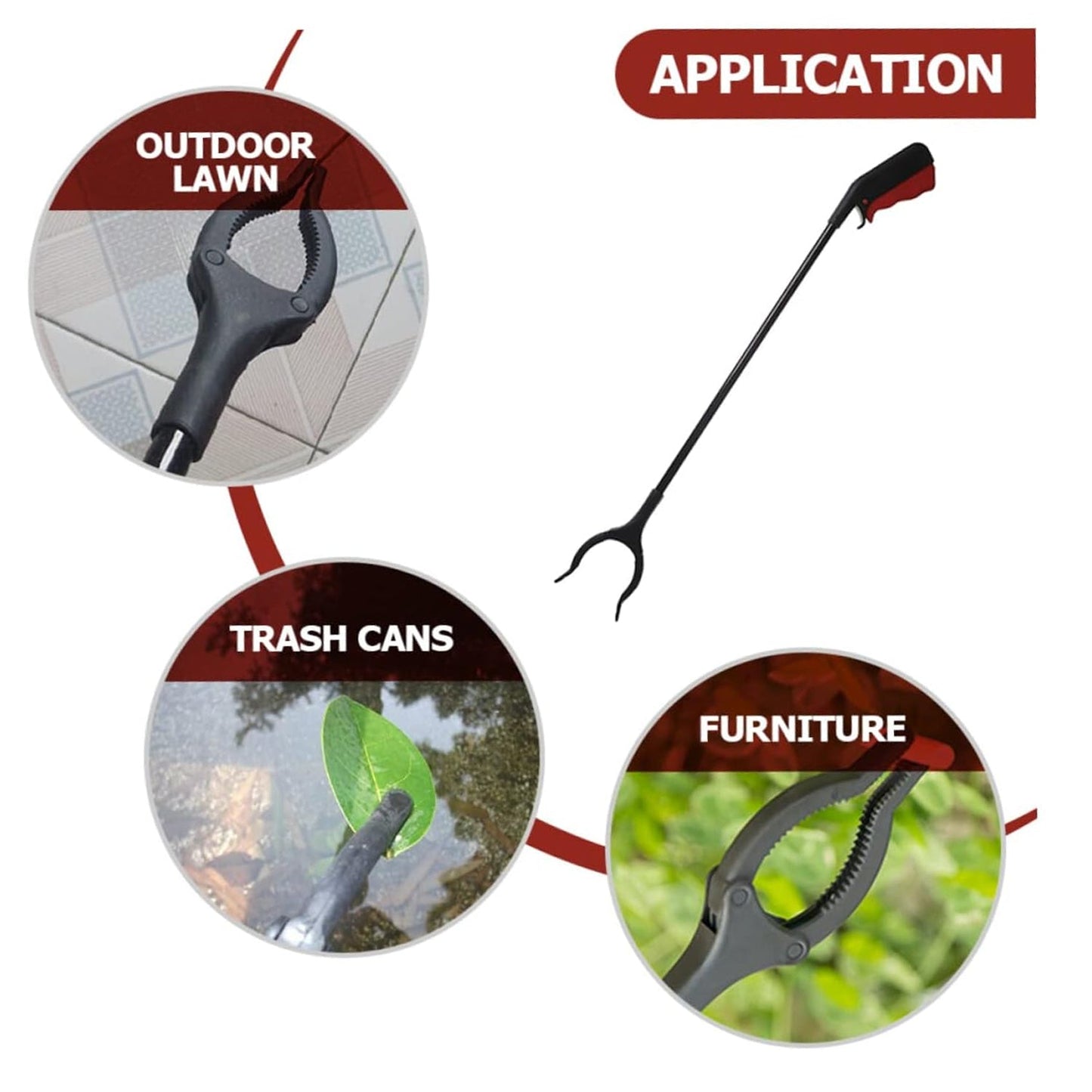 Extra Long Trash Picker – Rotating Grip Arm for Cleaning & Garden Assistance