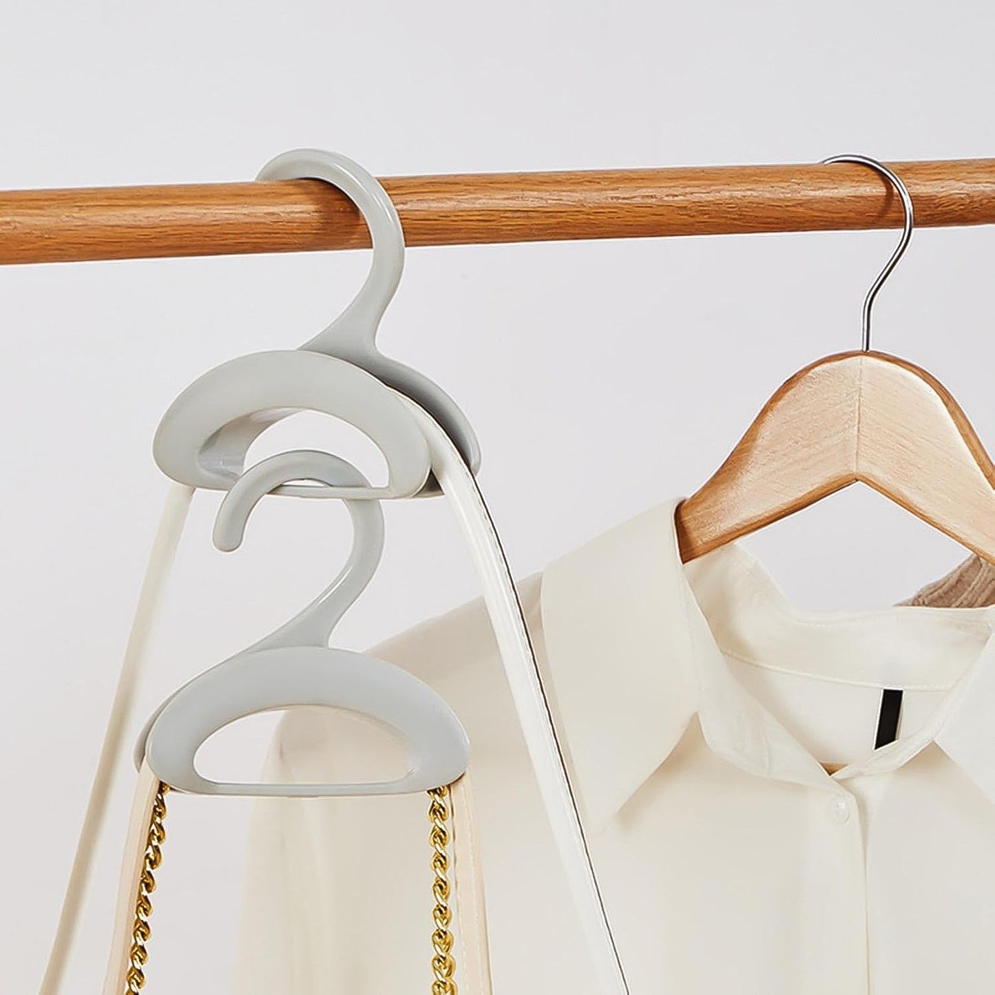 Compact Dual-Slot Multi-Purpose Plastic Hook Hanger 