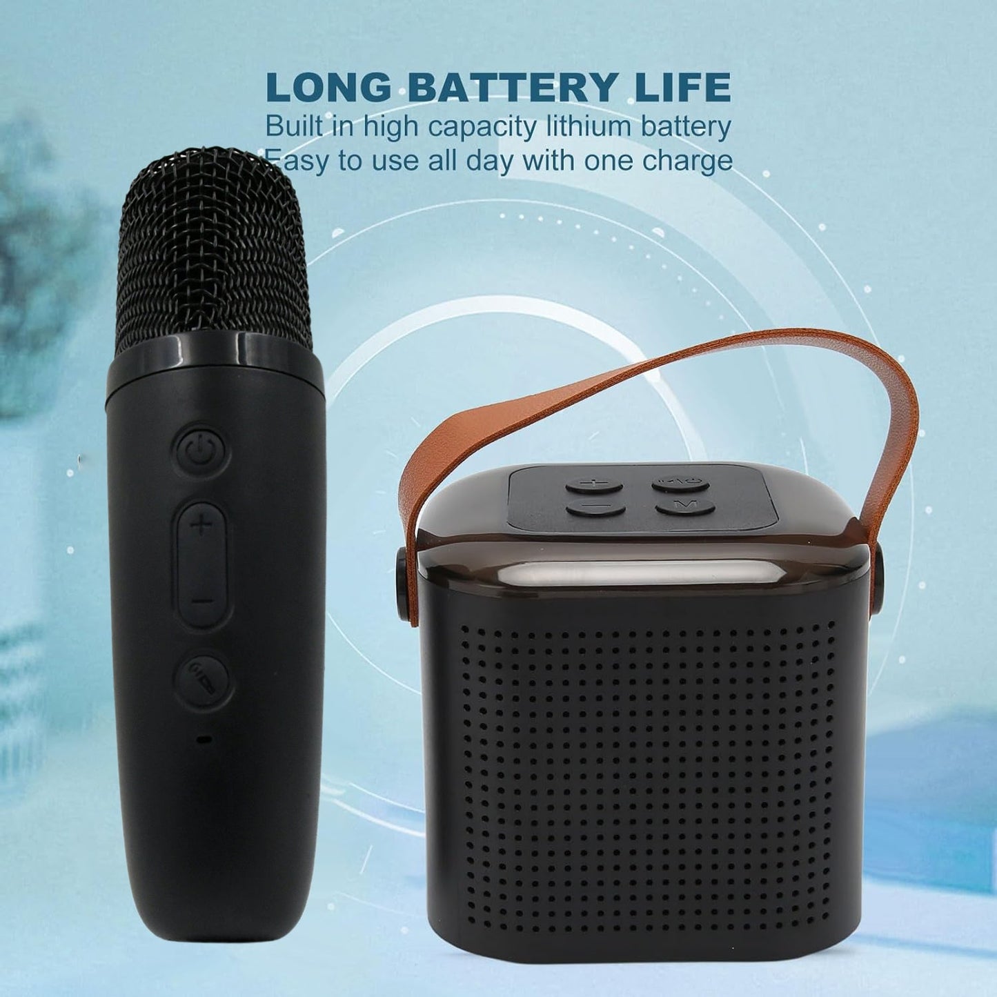 Wireless Speaker Microphone Set with RGB Light – Portable Karaoke