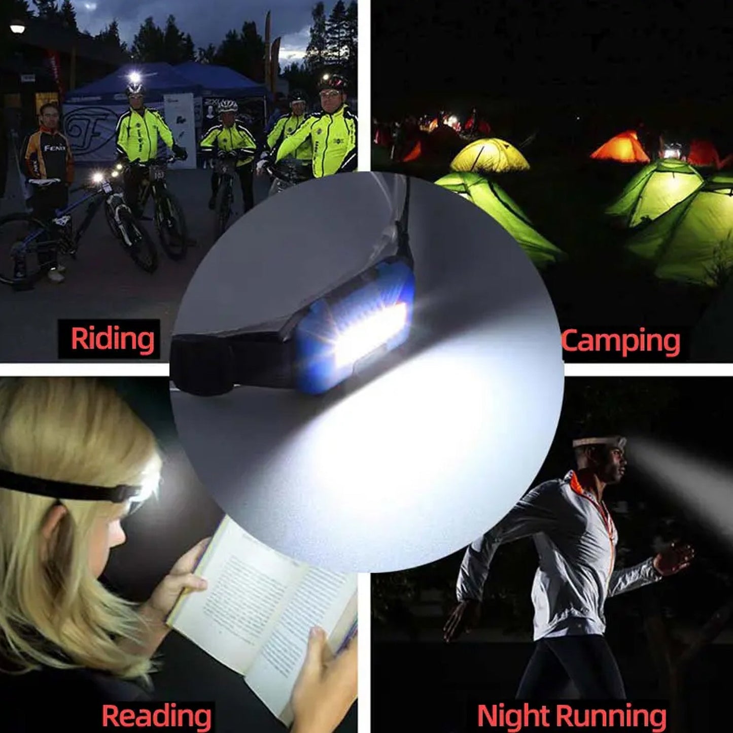 10W COB Waterproof Headlamp – Portable Lantern for Camping, Hiking (1 Pc)