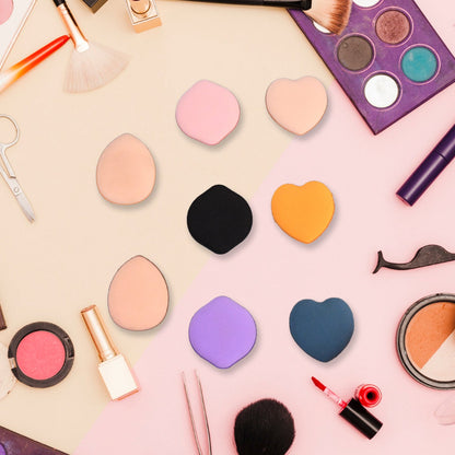 Mini Finger Makeup Powder Puff (Multicolour, 8 Pcs Set)