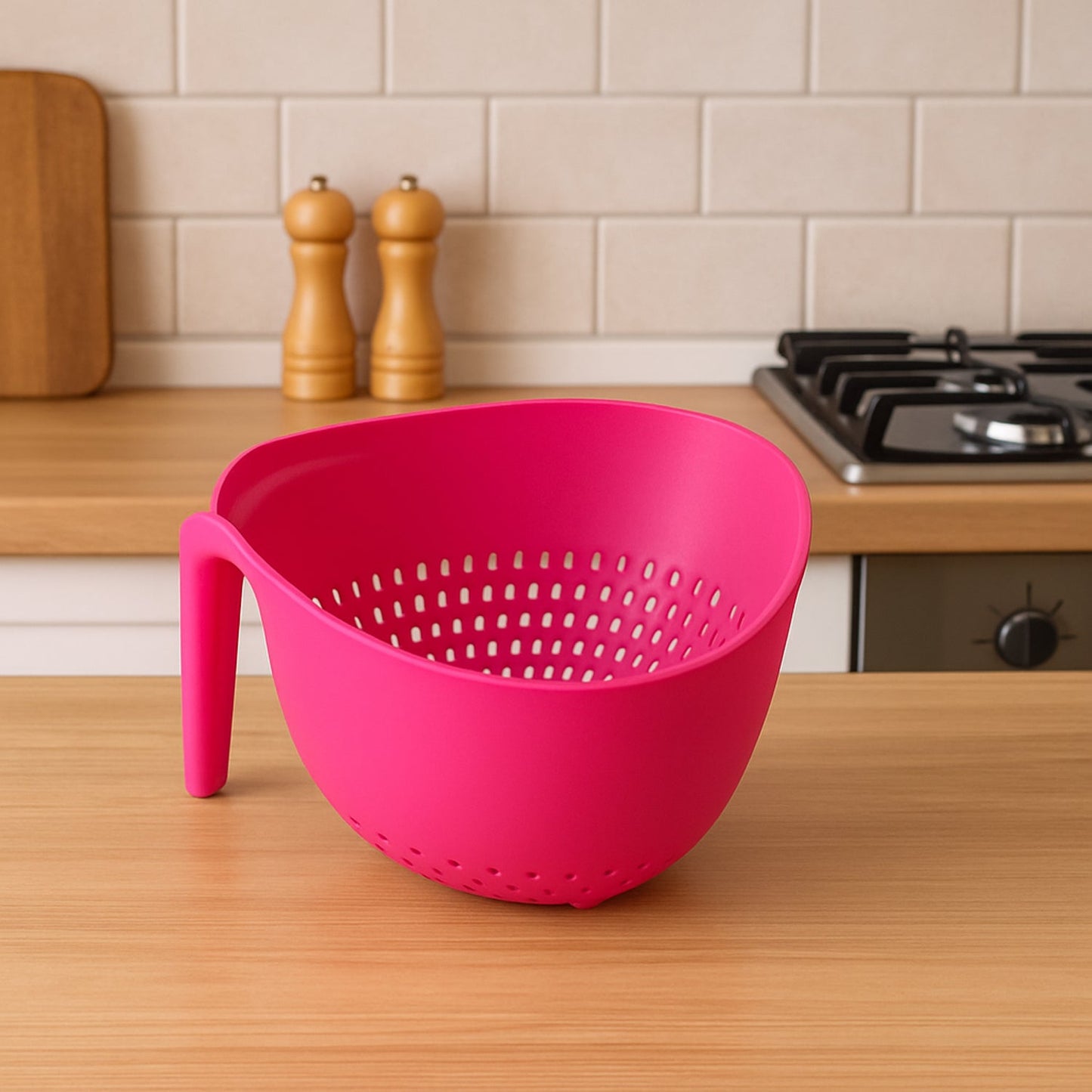 Supermom Plastic Premium Multipurpose Triangular Kitchen Colander (1 Pc)