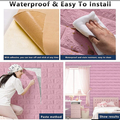 Wallpaper 3D Foam Wallpaper Sticker Panels (70 x 76 Cm / 1 Pc)