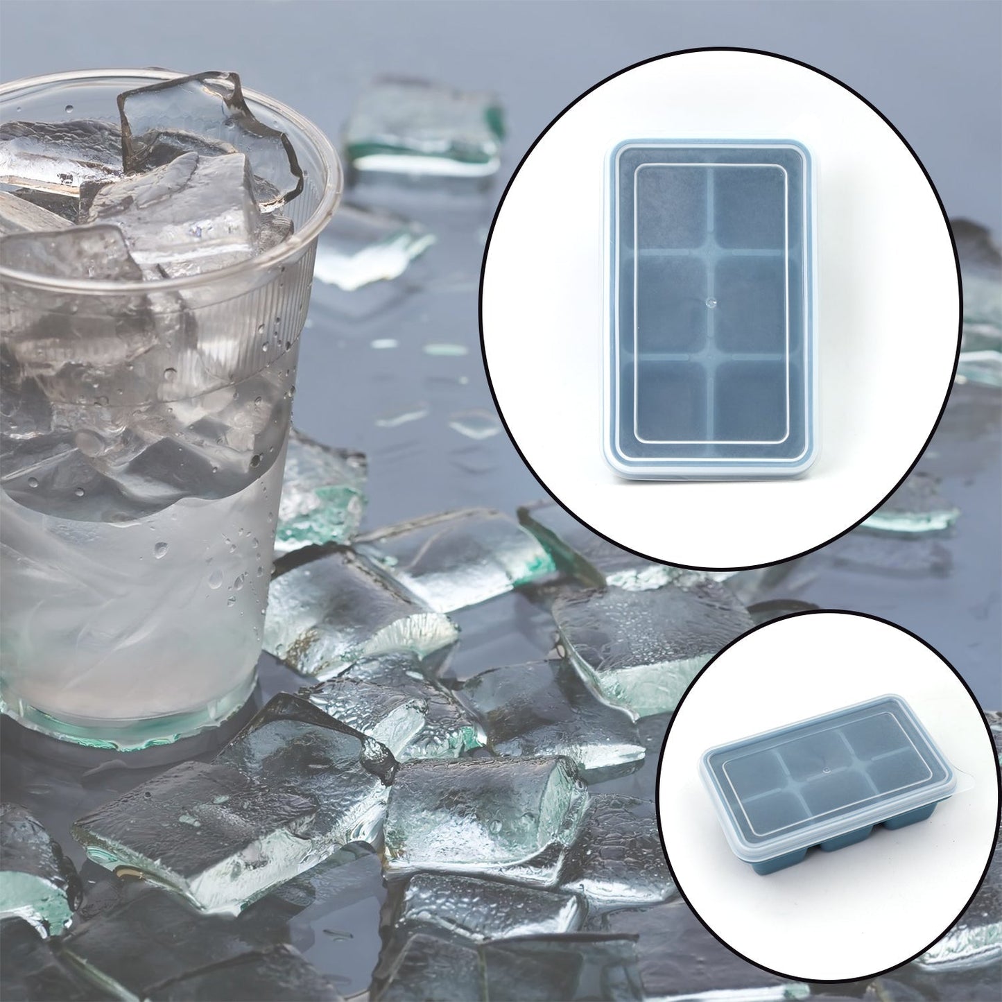 6-Grid Silicone Ice Tray – Ideal for Household Ice Making