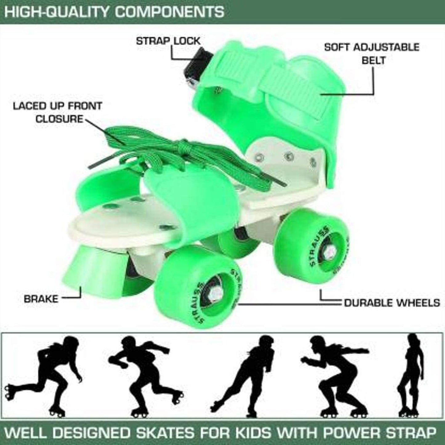 Kids Roller Skates – Adjustable & Comfortable Skating Shoes (Pair of 1)