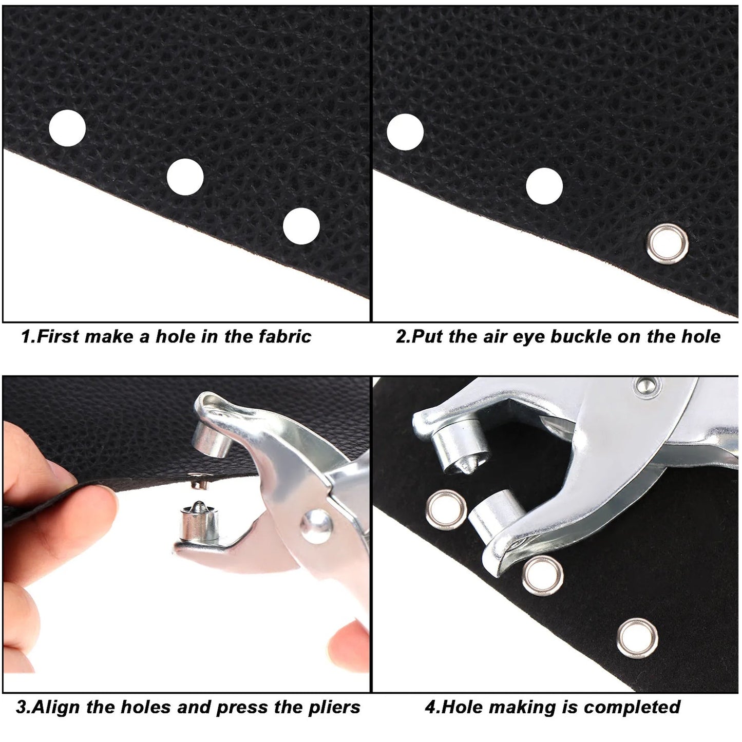 Grommet Setting Tool with 25 PCS Gold Eyelets Grommets Steel Hole Punch