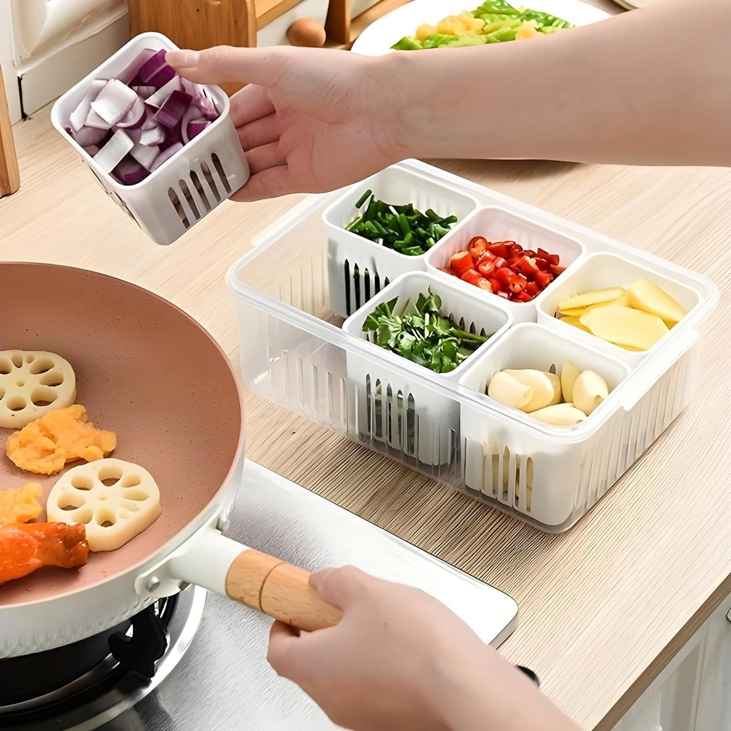 Fridge Storage Box – Freezer & Kitchen Organizer for Vegetables & Food (1 Pc)