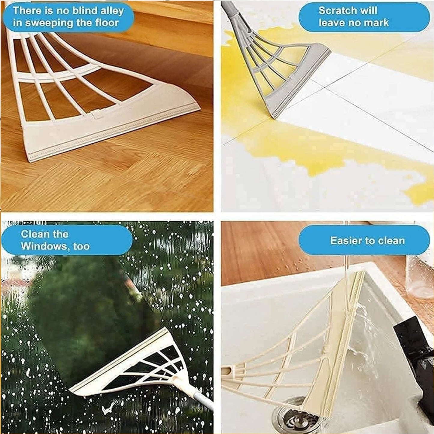 Durable Eco-Friendly Broom with Scraper