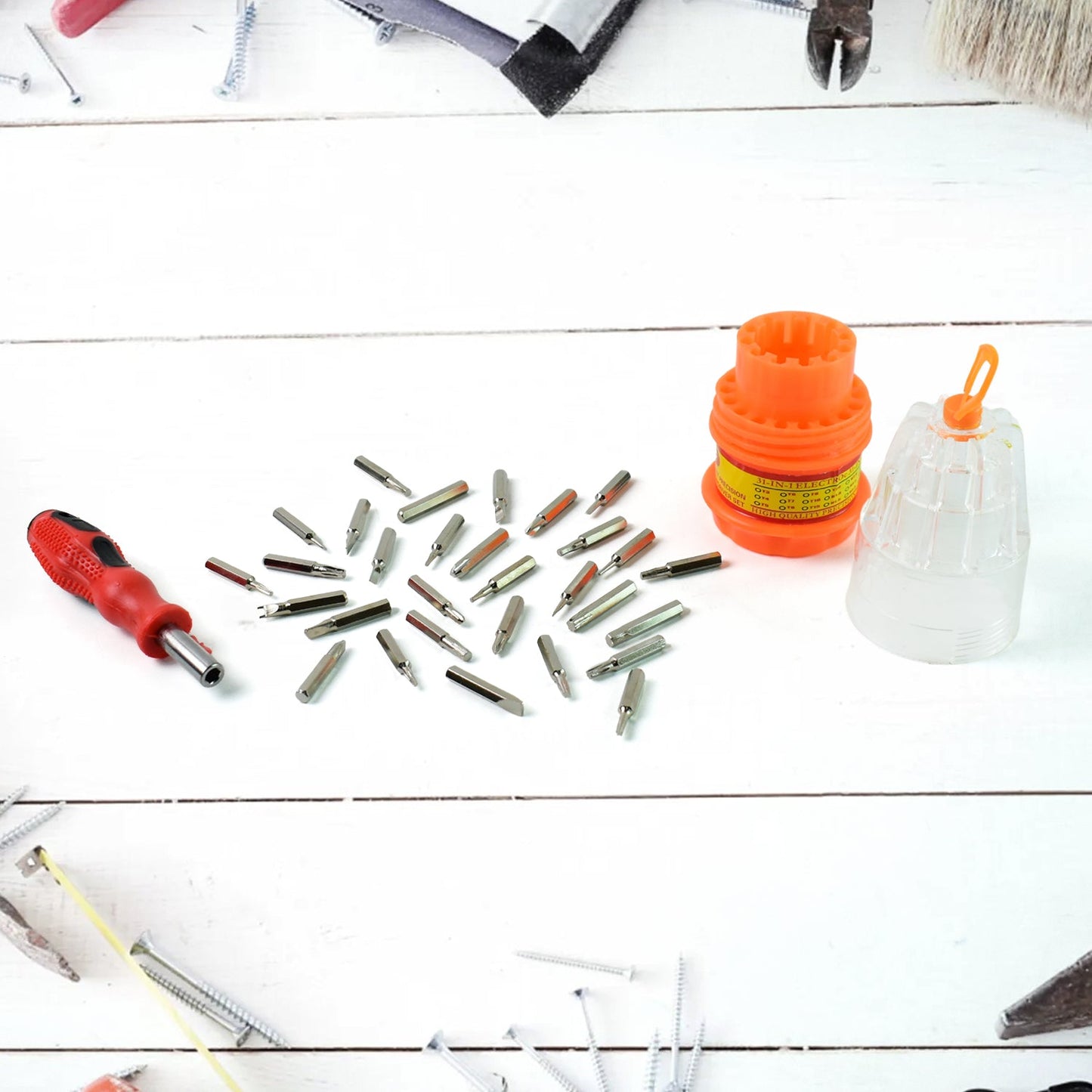 31in1 Magnetic Screwdriver Set with 30 Bits Professional Tool Kit (4 Pc Set)