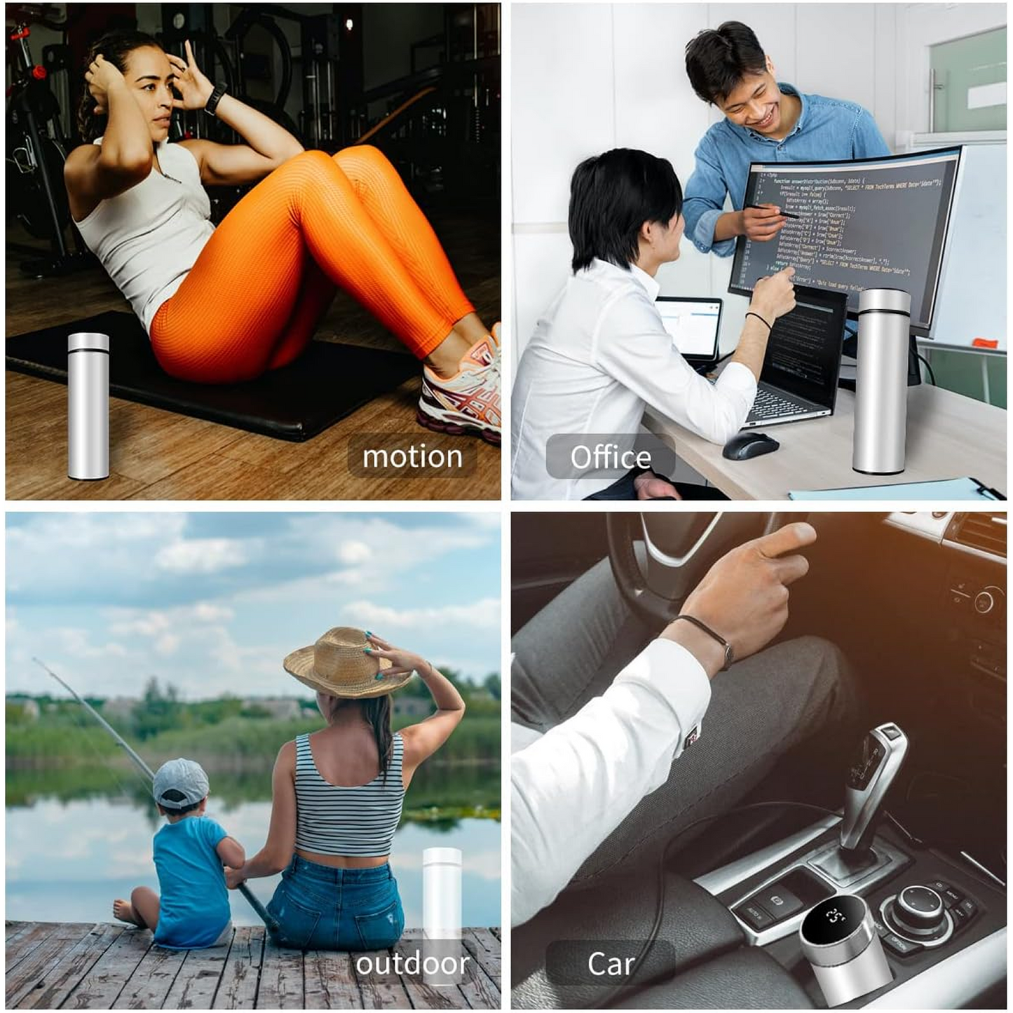 0726 Vacuum Insulated Water Bottle with LED Temperature Display (1 Pc / Multicolor)