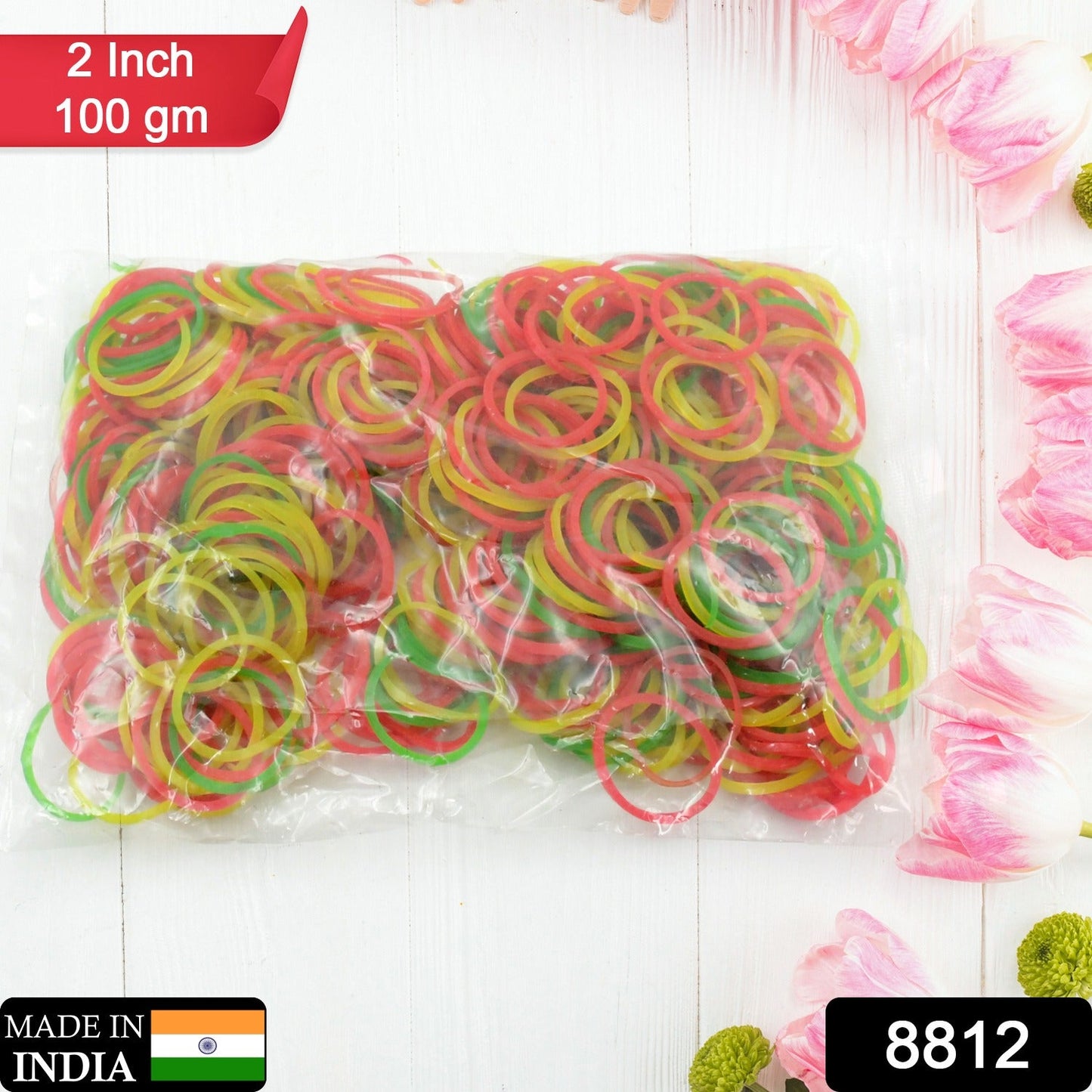 Strong & Reusable Rubber Bands: Multicolor for Office, Home & School, Hair accessories