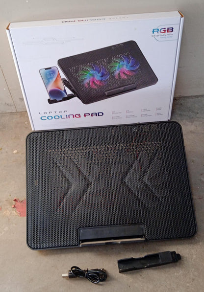 Laptop Cooler Cooling Pad with 2 Quiet Led Fans, Stand for Gaming Laptop