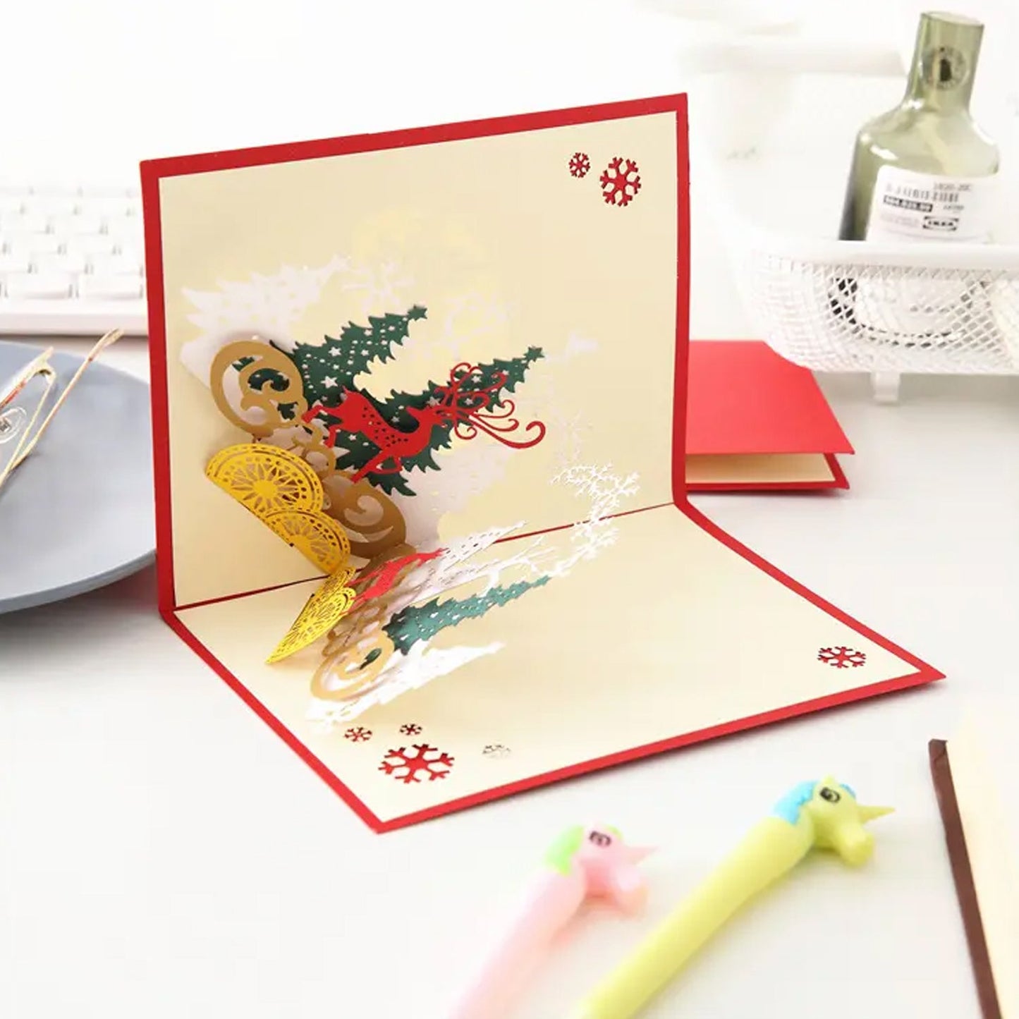 3D -Up Greeting Card (1 Pc): Birthday, Love, Christmas