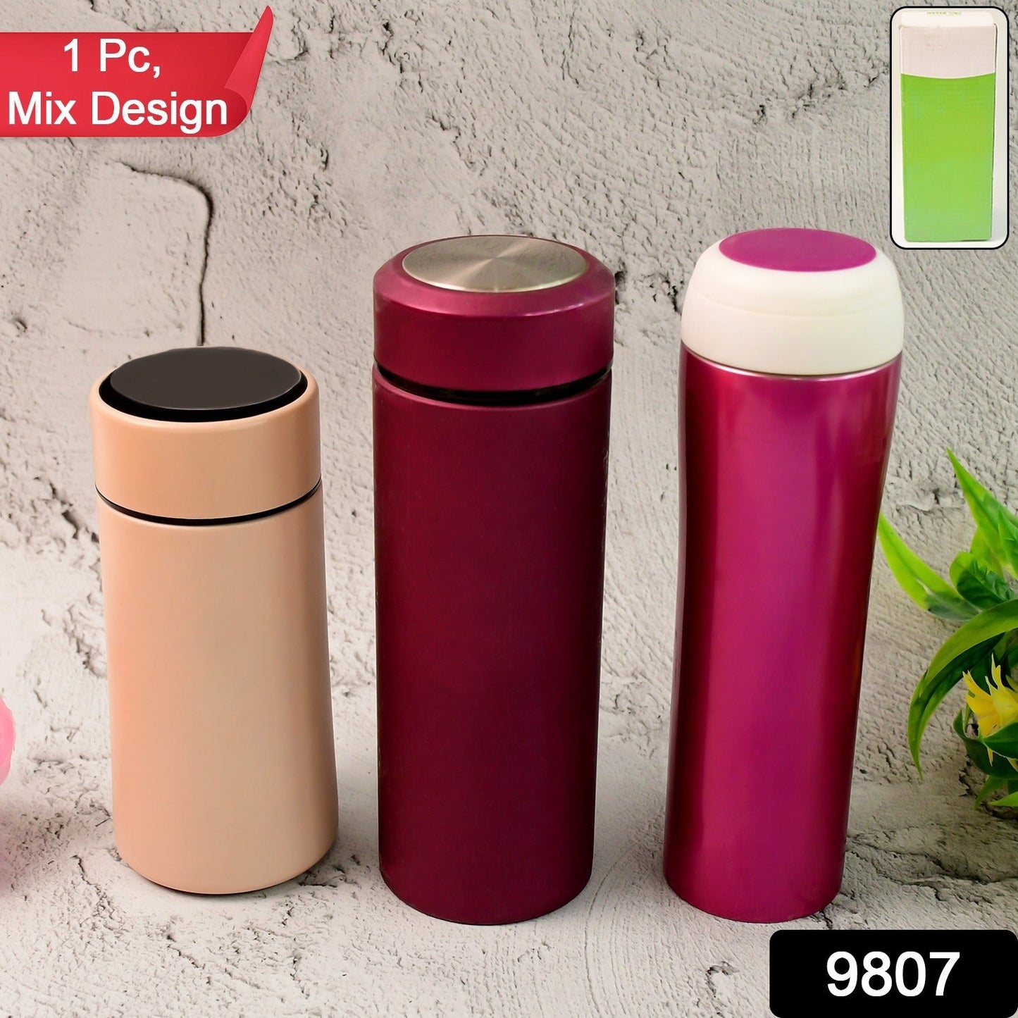 Stainless Steel Travel Water Bottle Approx 300ML(1 Pc)