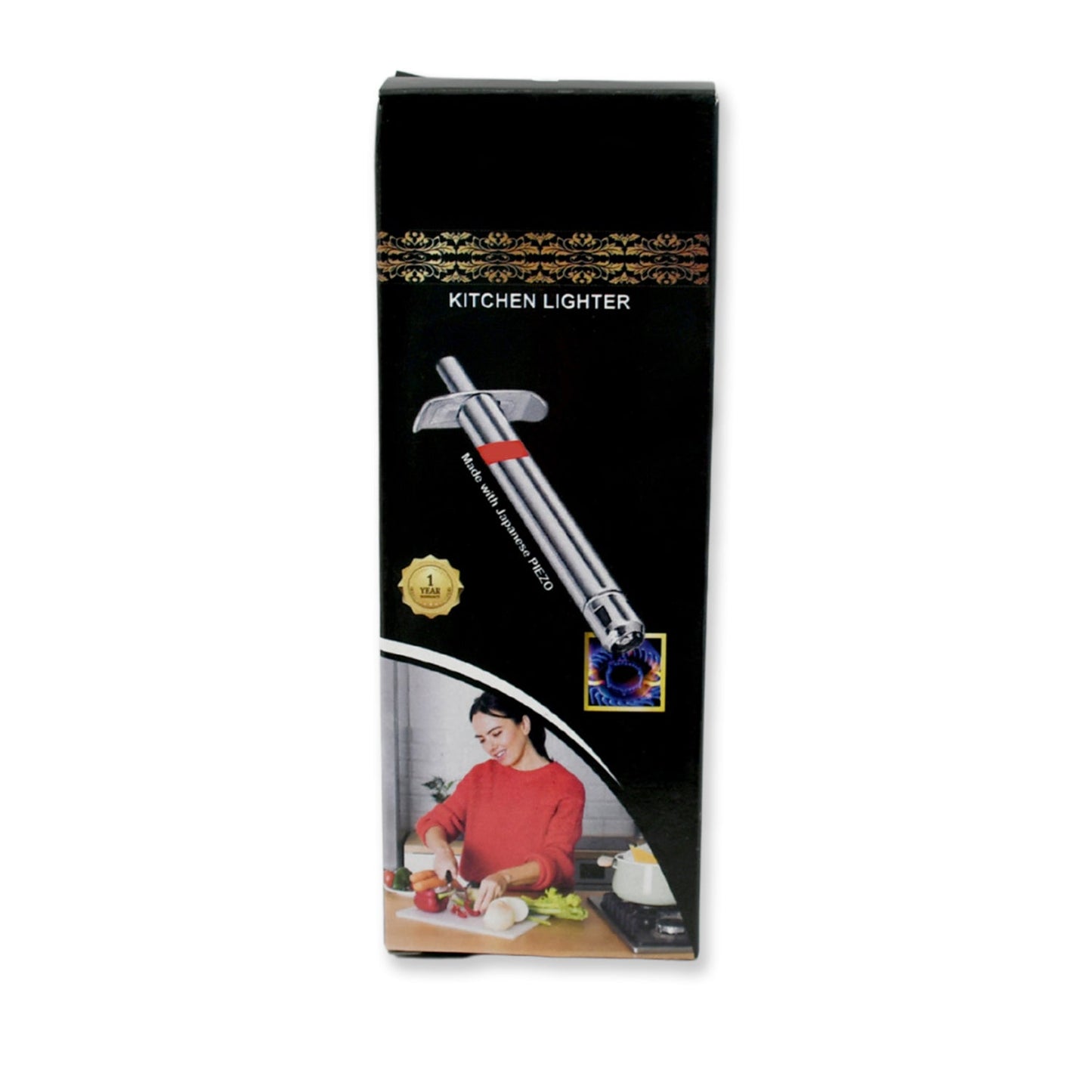Stainless Steel Gas Lighter for Kitchen Gas Stove Long-Lasting Unbreakable Lighter 1 Pc