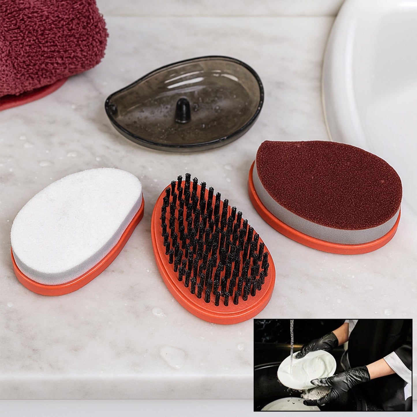 Plastic Wet and Dry Brush for home  (Multicolor, 3 Units)