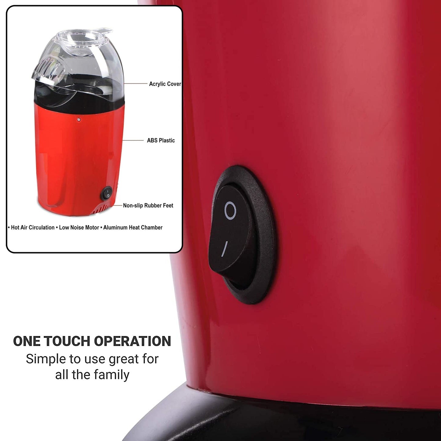 Hot air corn per with removable parts