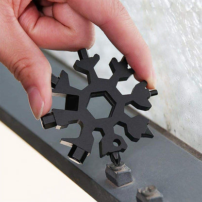 Durable 18-in-1 Snowflake Multi-Tool – Portable Bottle Opener, Screwdriver & Wrench