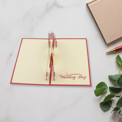 Unique 3D -Up Wishing Card (Wedding): 1 Pc