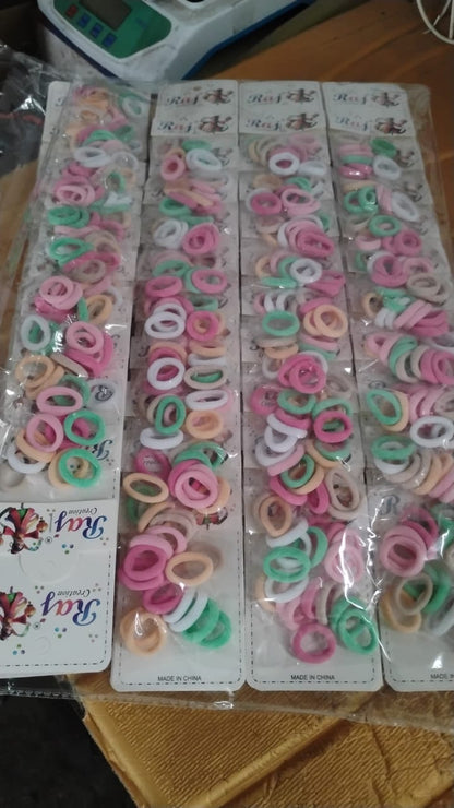Colorful Soft Elastic Hair Bands Set for Kids & Girls (10 Pkt  / 1 Set)
