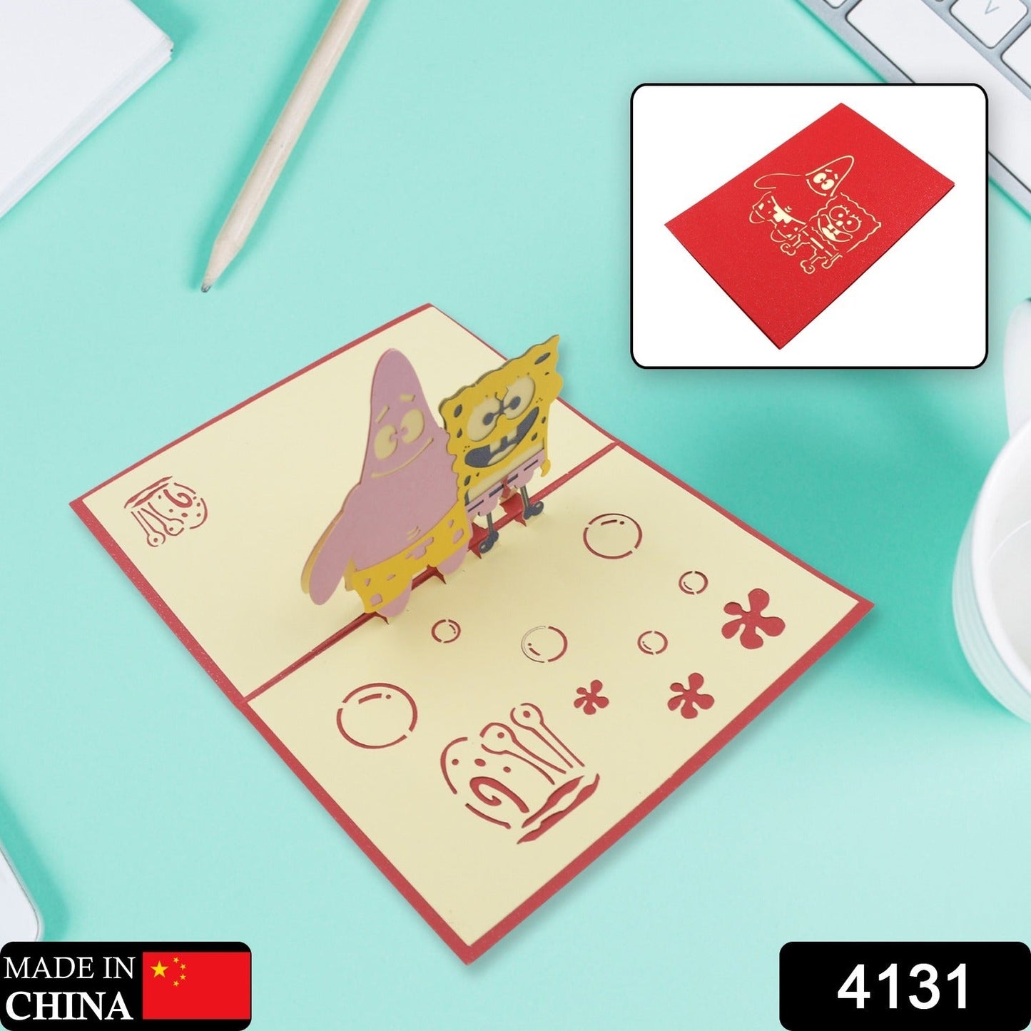 Christmas-themed 3D -up card with vibrant colors