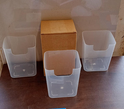 3 Pcs Clear Plastic Organizer Versatile Drawer Tray for Desk Makeup Bathroom Kitchen