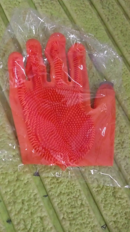 Gloves Magic Silicone Dish Washing Gloves (1 Pair)