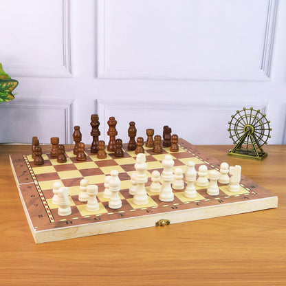 Foldable Wooden Chess Board Set (30 × 30 Cm / 1 Set)