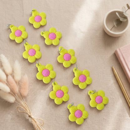Cute Flower Shape Bag Charm Keychain Set (10 Pc Set)