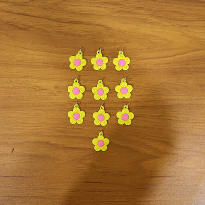 Cute Flower Shape Bag Charm Keychain Set (10 Pc Set)
