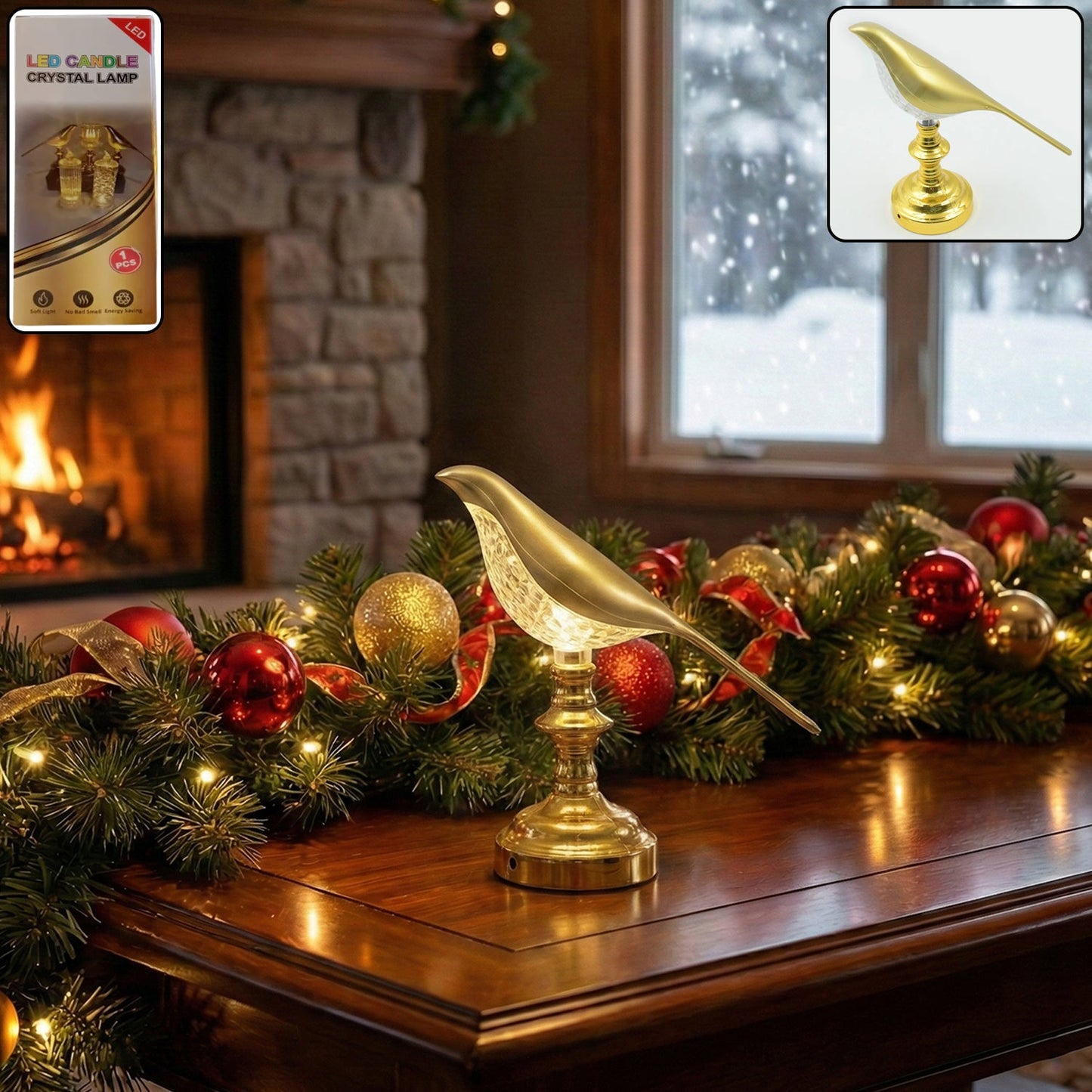Sparrow led Table Lamp Crystal Decoration Lamp Soft Light & Energy Saving Lamp (1 Pc)