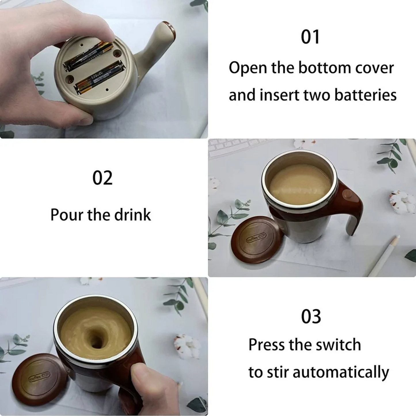 Self Stirring Coffee Mug ( Battery Not Included)