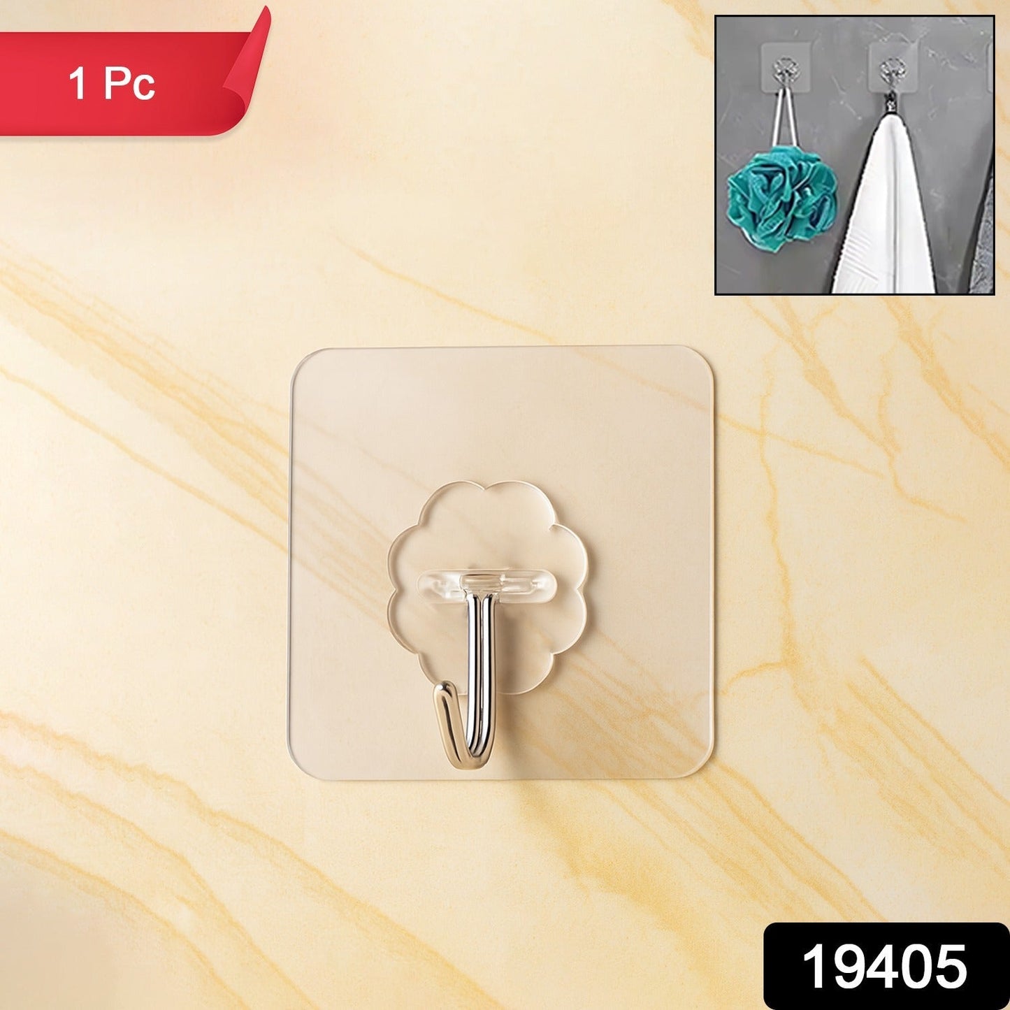 Clear Adhesive Hook