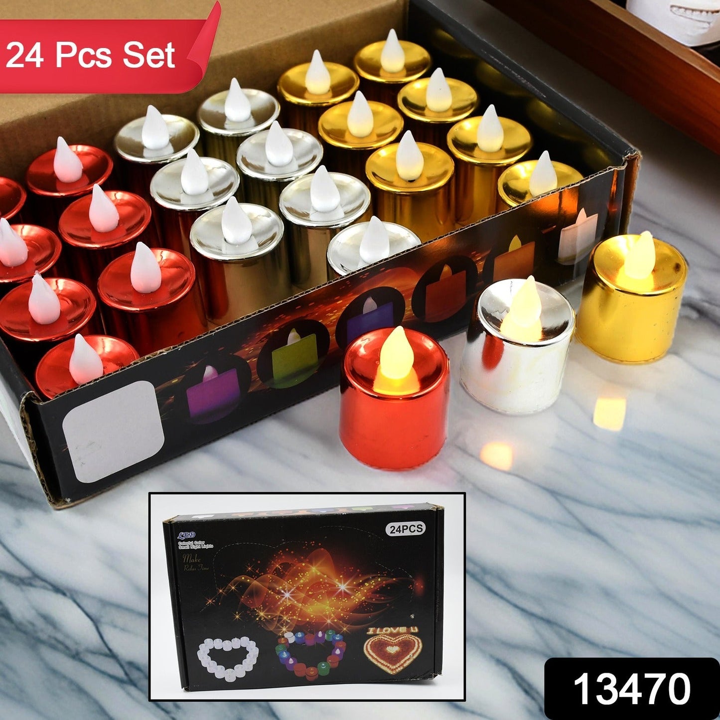 Candle Diya LED Golden Lights
