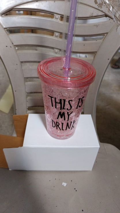 Plastic Creative Cold Drink Cup,  Double Wall Plastic Drinking Sport Bottle