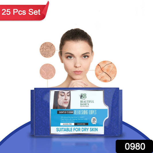 Refreshing Alcohol-Free Wet Wipes – Facial & Body Wipes (25 Pc)